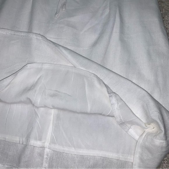 Showpo. "Break Free With Me" A-line Mini Dress White Linen Ruched Bust Size 4 US - Picture 10 of 10